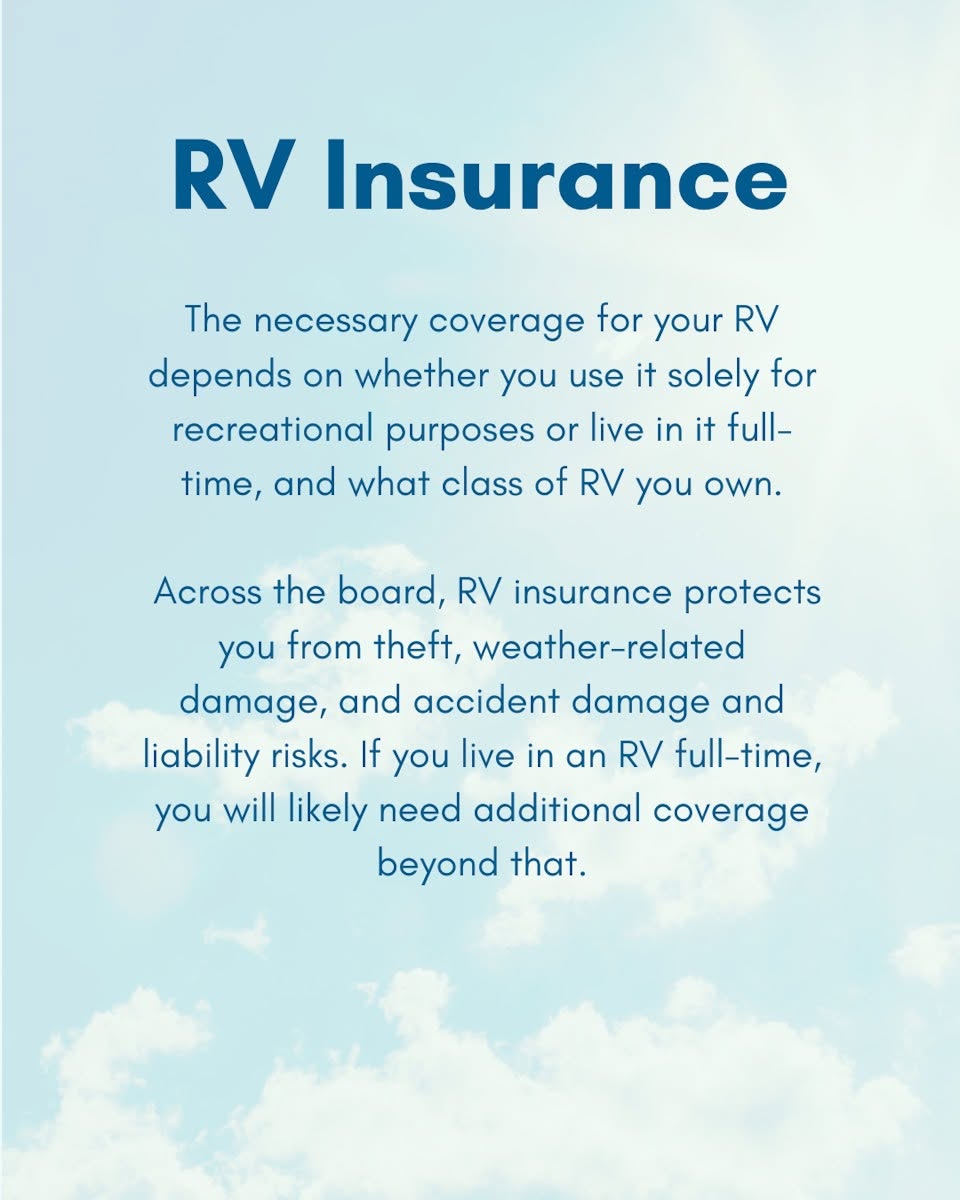 RV insurance coverage information
